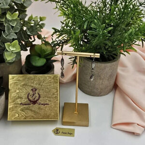 Premier Designs Vintage Gunmetal Beads Dangle‎ Hook Earrings